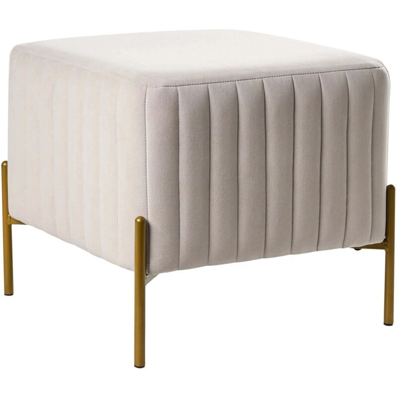 Image of Beliani Footstool Utah Velvet Off-White