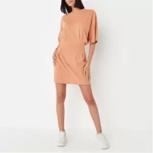 Missguided Cinched Waist t Shirt Dress - Neutral