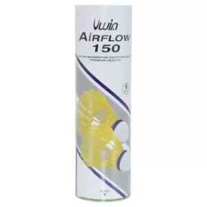 Image of Yonex Uwin Airflow 150 Badminton Shuttlecocks - Tube of 6 - (Yellow, Medium)