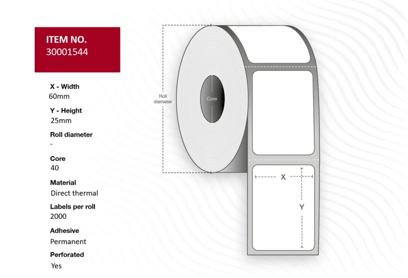 Image of Capture 30001544 printer label White