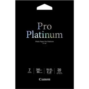 Image of Canon PT-101 10x15cm 300gsm Pro Platinum Photo Paper Pack of 20 Sheets