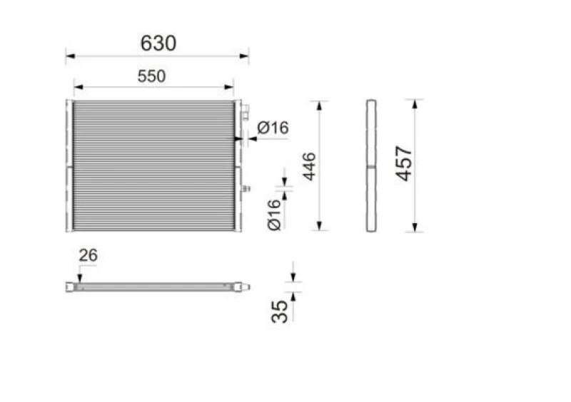 Image of MAHLE CR 2812 000P Engine radiator LX 2115.jpg Aluminium, Brazed cooling fins Radiator,engine cooling (470)