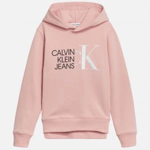 Image of Calvin Klein Jeans Girl's Hybrid Logo Hoodie - Sand Rose - 10 Years