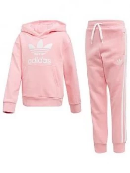 Image of Boys, adidas Originals Childrens Trefoil Jog Set - Pink, Size 5-6 Years