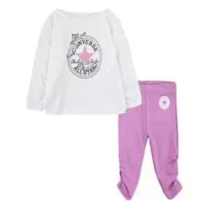 image of Converse Top And Leggings Set Baby Girls - Pink