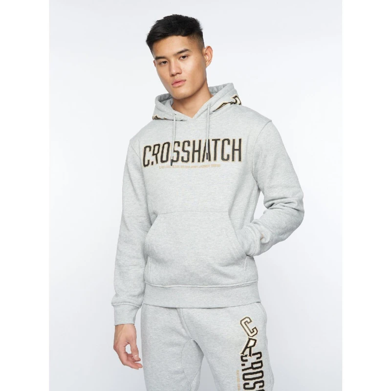 Image of Crosshatch Crosshatch Men Doddington Hoodie in Grey Size: large Grey L Male 5059294564991