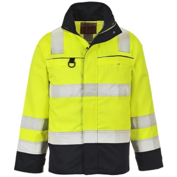 Image of Portwest FR61YNRXXL - sz 2XL Hi-Vis Multi-Norm Jacket - Yellow/Navy