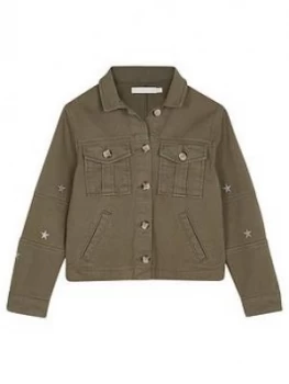 Image of Mintie By Mint Velvet Girls Shacket - Khaki