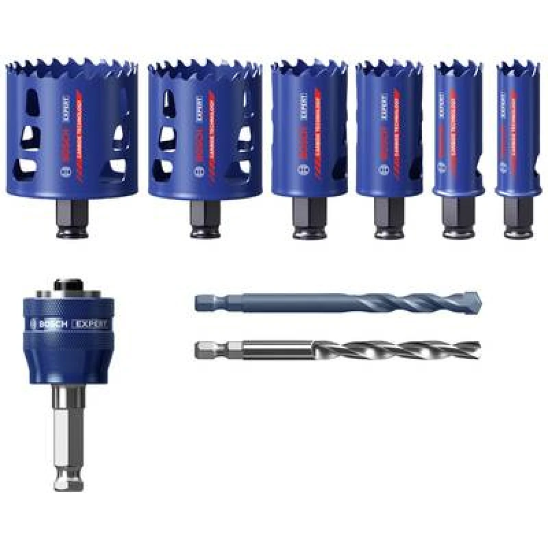 Image of Bosch Accessories Bosch Accessories EXPERT Tough 2608900445 Hole saw set 9 Piece 22 mm, 25 mm, 35 mm, 51 mm, 60 mm, 68mm 9 pc(s) 2608900445