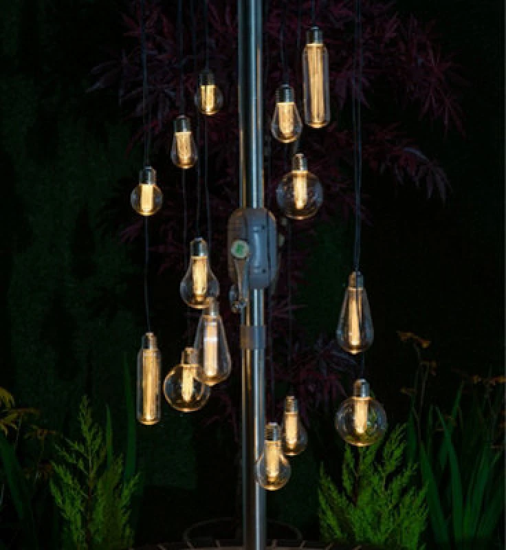 Image of 15 X Noma Edison Bulb Chandelier String Parasol Garden Lights 1018005 Lightbulb
