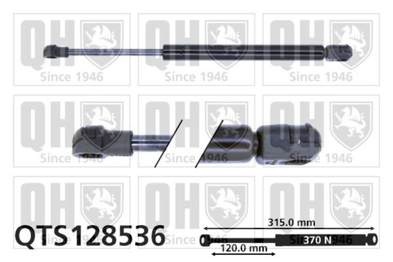 Image of QUINTON HAZELL Tailgate strut QUINTON HAZELL QTS128536