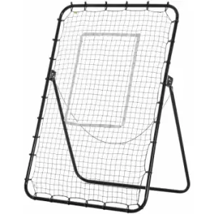 Image of HOMCOM Foldable Football Rebounder Net Adjustable Angles with Target Zone, Black - Black
