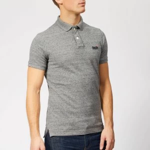 Image of Superdry Mens Classic Pique Polo Shirt - Flint Steel Grit - M