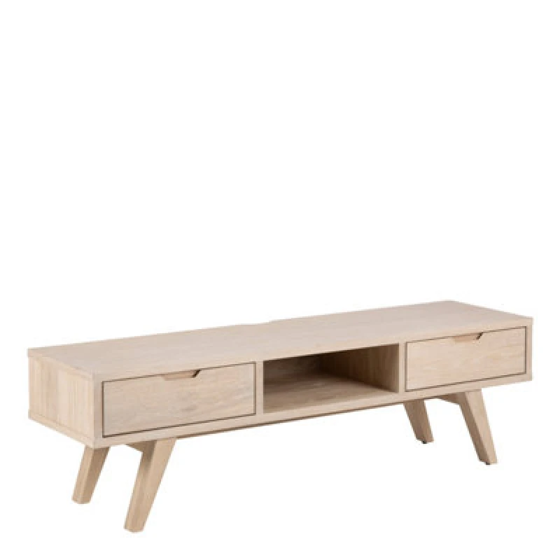 Image of Furniture To Go A-Line TV Unit With 2 Drawers In White Oak
