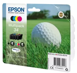 Image of Epson 34 Golfball Black and Tri Colour Ink Cartridge