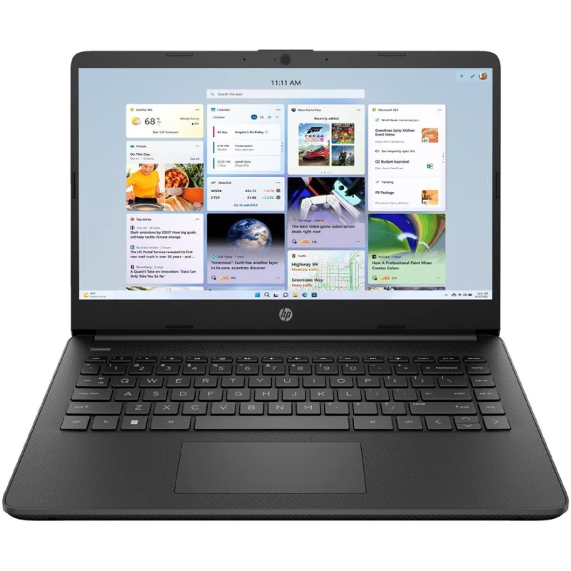 Image of HP 14 Intel i3 8GB 256GB Win 11 Home Black unisex Case Set