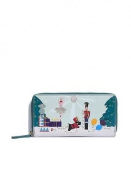 Image of Radley Little Drummer Dog Large Zip Around Matinee Purse - Green