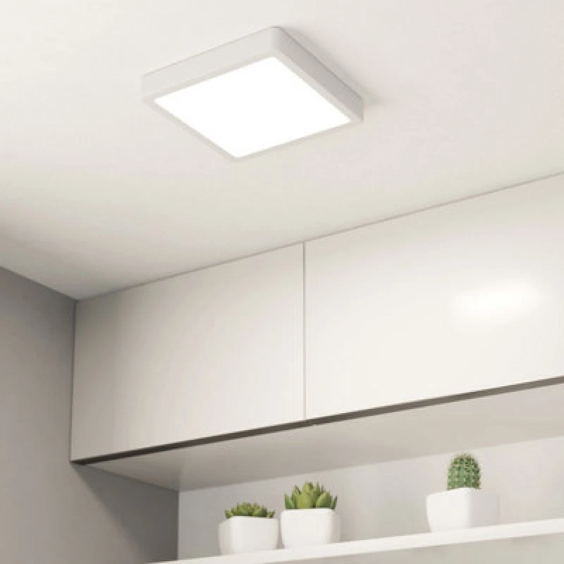 Image of EGLO Eglo Fueva 6 Ultra-Slim LED Black Square Surface-Mounted Ceiling Light WBS Black One Size Unisex 9008606330348