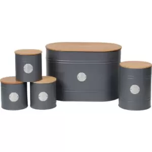 image of Neo Grey Scandi 5 Piece Kitchen Canister Set