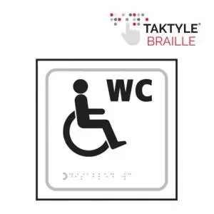 Image of Disabled WC Symbol’ Sign; Self Adhesive Taktyle ; White
