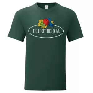 Image of Fruit of the Loom Mens Vintage Big Logo T-Shirt (S) (Forest Green)