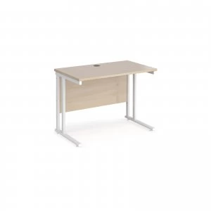 Image of Maestro 25 WL Straight Desk 1000mm x 600mm - White Cantilever Frame m