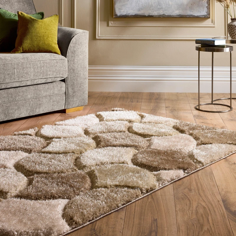 Image of Origins Scallop Shaggy Cosy Rug Natural - Origins - Size: 160X230 Natural 160X230 WB93103