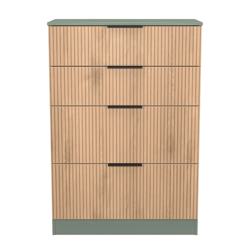 Image of Welcome Furniture Ready Assembled Java 4 Drawer Deep Chest, Green JAV050SERG