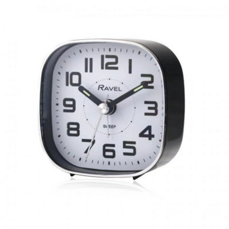 Image of Ravel Petite Quartz Bedside Alarm Clock Black Rc038.3
