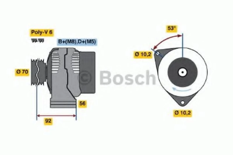 Image of Alternator Bosch 0 986 039 300