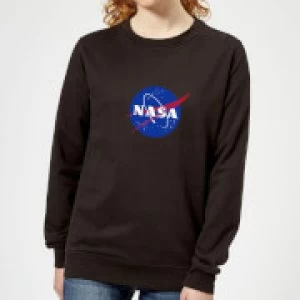 Image of NASA Logo Insignia Womens Sweatshirt - Black - XXL