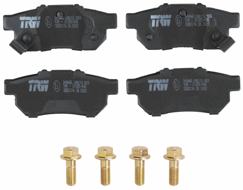 Image of TRW GDB3174 Brake pad set with acoustic wear warning, with accessories, with brake caliper screws Brake Pad Set,disc brake (402)