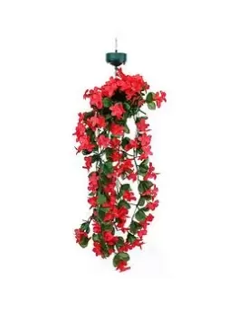 Image of Gardenwize 30 LED Warm White Solar Hanging Primrose Flowers (Pink)
