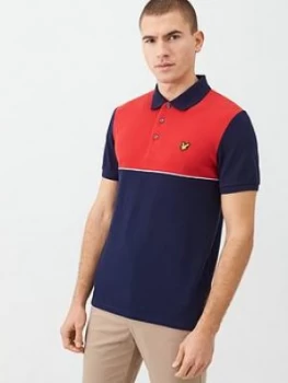 Image of Lyle & Scott Yoke Stripe Polo Shirt - Red/Navy