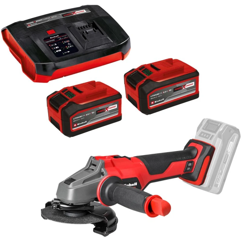 Image of Einhell Professional AXXIO 18/115 18v Cordless Brushless Angle Grinder 115mm 2 x 8ah Li-ion Charger No Case AXXIO 18/115