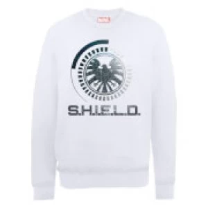 Image of Marvel Avengers Assemble Shield Badge Sweatshirt - White - L