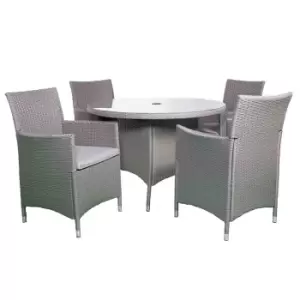 image of Royalcraft Nevada 4 Seater KD Round Dining Set - Grey