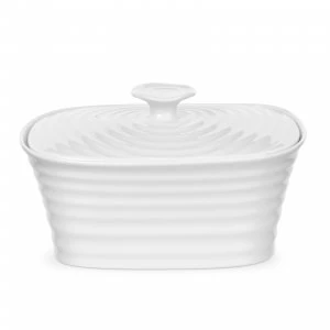 image of Sophie Conran for Portmeirion White Covered Butter Dish Red