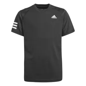 Image of Boys, adidas Club Tennis 3-stripes T-Shirt, Black/White, Size 5-6 Years