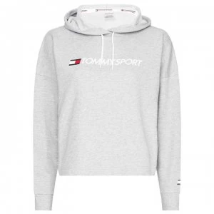 image of Tommy Sport Crop Hoodie - Grey Heather