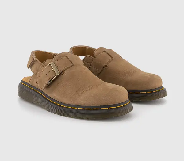 Image of Dr Martens Savannah Tan Jorge Ii Tumbled Nubuck Leather Mules Tan Male 11 208476UK