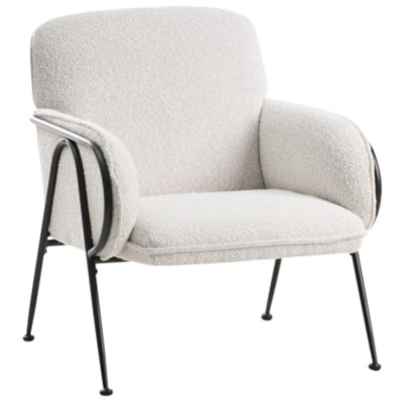 Image of Beliani Minimalist Fabric Amrchair Beige Trysnes