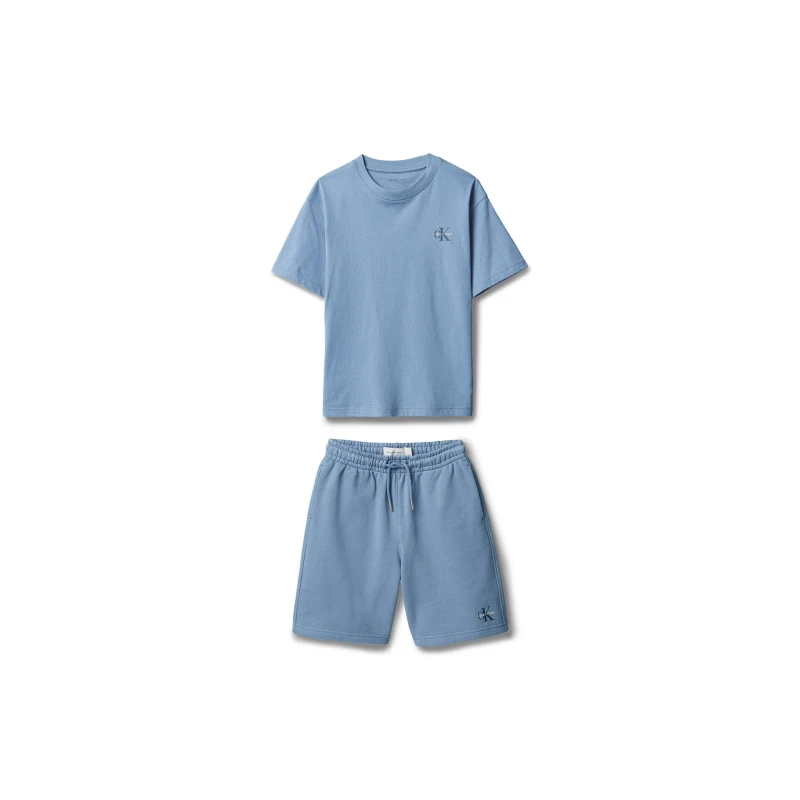 Image of Calvin Klein Jeans CKJ Tee Short Set Jn62 Satin Blue C4I male 14Y
