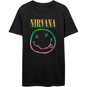 Image of Nirvana - Sorbet Ray Smiley Unisex Large T-Shirt - Black
