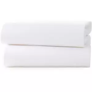 image of Clair De Lune - 2 Pack Fitted Cotton Cot Sheets - White - White