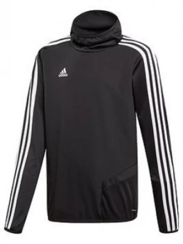 Image of Boys, adidas Youth Tiro 3 Stripe Hooded Jacket - Black, Size 11-12 Years