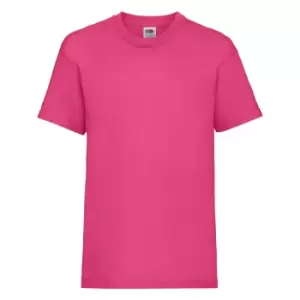 Image of Fruit Of The Loom Childrens/Kids Unisex Valueweight Short Sleeve T-Shirt (Pack of 2) (5-6) (Fuchsia)