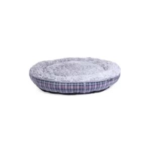 Image of Petface Dove Grey Check Donut Pet Bed