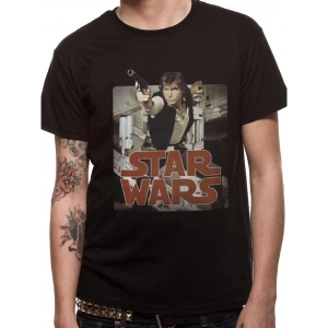 Image of Star Wars - Han Retro Badge Mens XX-Large T-Shirt - Black