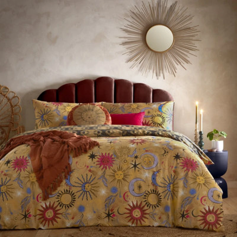 Image of Ethereal Star Reversible Duvet Cover Set Gold Dust, Gold Dust / Single